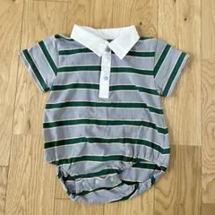 ロンパース　80 ボーダー　バースデイ　男の子　ポロシャツ