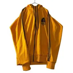 【美品】イエロー ジッパー付きフードパーカートラックジャケット L