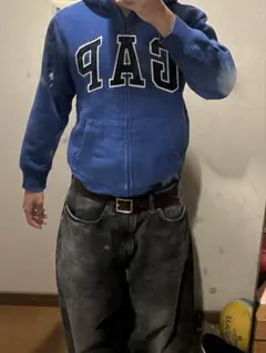 GAP 短丈　ジップパーカー　y2k 00s ストリート