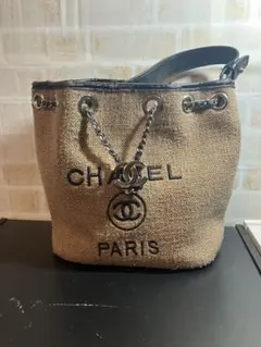 く*う様 CHANEL ノベルティ ハンドバッグ ジュート素材 ココマーク チェ