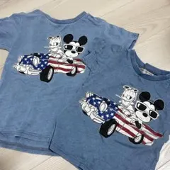 セット売り　ロデオクラウンズ　ミッキー デニム　インディゴ　Tシャツ