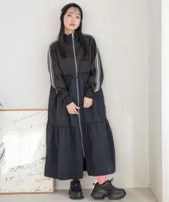 トラックドッキングワンピース ブラック LOWRYSFARM