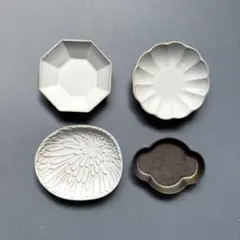 美濃焼　八角　菊型　雲型　鳳華　豆皿　小皿　4枚セットのサムネイル