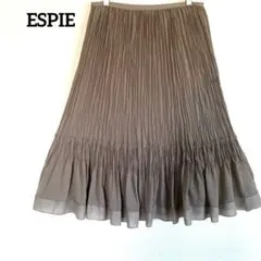 美品 ESPIE エスピエ プリーツスカート 38 M 茶 ブラウン イトキン