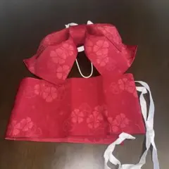 作り帯 付け帯 赤色 桜地紋 - メルカリ