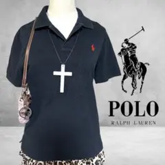 POLO ラルフローレン ポロシャツ ブラック 赤 Y2K 平成ギャル