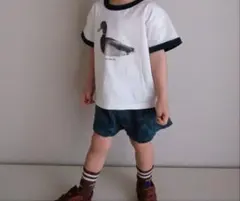 しまむら midmile むくぞ〜 リンガーTシャツ 100