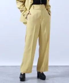 （新品）HARE ハイウェストパンツ　イエローのサムネイル