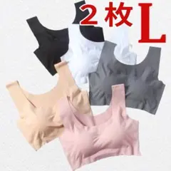 シームレスブラ　Lサイズ　2枚セット　ノンワイヤー　ナイトブラ　スポーツブラ