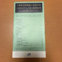교토철도박물관 입관할인권 JR일본그룹 주주우대할인권 1권