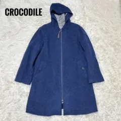 CROCODILE クロコダイル　ロングコート　フード付き　ネイビー　サイズMのサムネイル