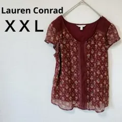 美品✨　Lauren Conrad 【ＸＸＬ】 花柄 シフォンブラウス シャツ