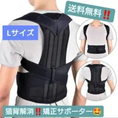 猫背 矯正ベルト 黒 姿勢サポーター 姿勢矯正 腰痛改善 美姿勢 肩こり 背筋