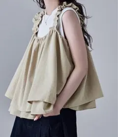 etoll. リネンタッチ ギャザー ビスチェ