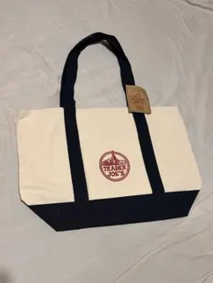 【Trader Joe’s】クラシックロゴトートネイビー定番デザイン海外限定レア
