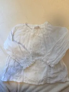 プチマン　ホワイト サンリオ刺繍入り 長袖シャツ 80