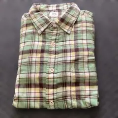 ま*ろ様 UNIQLO 緑系　ネルシャツ　未使用品