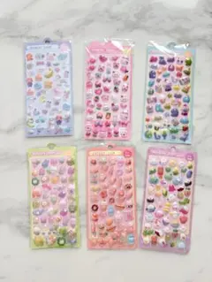 ボンボンドロップ シール キャラクター 6シート 3D ぷくぷく キッズ