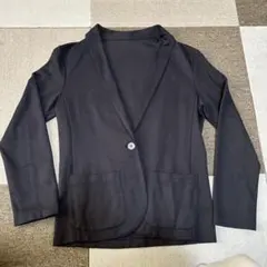 UNIQLO ブラック テーラードジャケット Lサイズ　カットソー生地