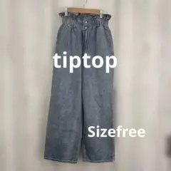 TipTopハイウエスト デニムパンツ バックリボン