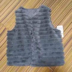 グレー ファー ベスト サイズF