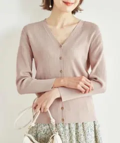 【ロペピクニック】ランダムリブニットカーディガン