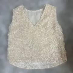フリンジベスト　アイボリー