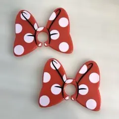 【極美品】 ディズニー ミニー 袋とじ クリップ 赤 水玉リボン 2個セット