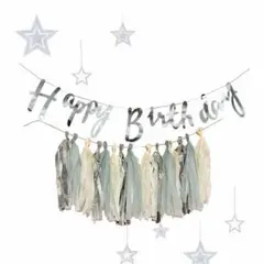 スター 星 銀 シルバー 誕生日 happybirthday バースデー 飾り