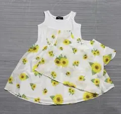コムサイズム ひまわり 半袖 ノースリーブ ワンピース 100cm 夏服 女の子