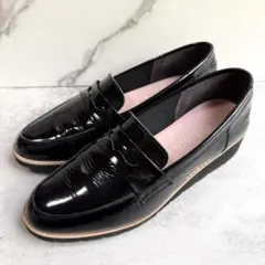 DIANA ダイアナ エナメル ローファー 23cm ブラック