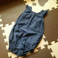 7/6お値下げ【美品】ベビーギャップ＊デニム風ロンパース 12～18