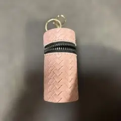 ピンク 編み込みデザイン ポーチ