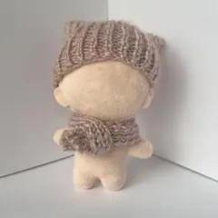 ぬい用　ネコ耳ニット帽　マフラーセット　ハンドメイド
