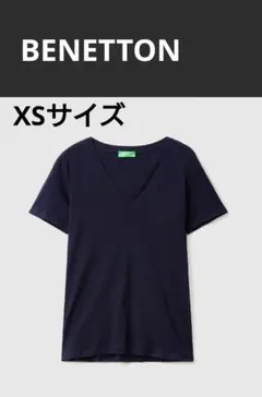 未開封！BENETTON　コットン100％無地Vネック半袖Tシャツ・カットソーのサムネイル