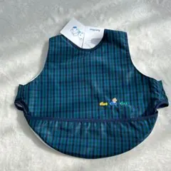 【新品】ファミリア　食事エプロン　スタイ　チェック　はっ水素材