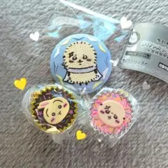 【ラッコさん&うさぎ】手作りおやつチャーム&刺繍缶バッジ