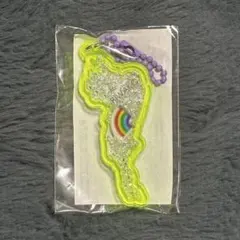 琵琶湖アクリルキーホルダー　箱館山スキー場　虹　黄色