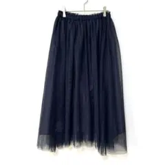 1913 ◆タグ付き新品 デッサン ワールド 黒 チュールスカート M