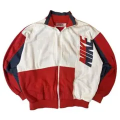 90s NIKE ナイキ ハーフジップスウェット 銀タグ 美品 レッド L