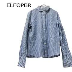 ELFOPBR ストライプ長袖シャツ　ビジネスカジュアル　綿のサムネイル