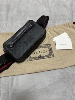 極美品】GUCCI ボディバッグ GGスプリーム シェリーライン 黒 PVC