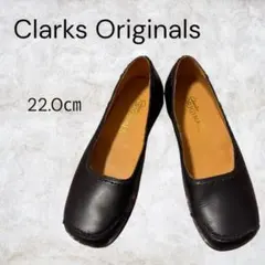 美品✨ クラークス オリジナルズ Clarks レザー フラットシューズ 黒