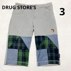 ドラッグストアーズ パッチワーク ハーフパンツ チェック切替 『3』 グレー