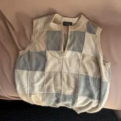 Jesse C. Snead チェック柄ニットベスト M