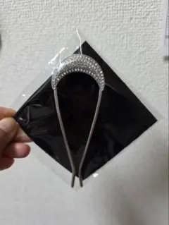 U字型 かんざし ラインストーン ヘアアクセサリー