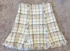 スナイデル2025年春　ツイードフレアミニスカート　0サイズ　ピンク