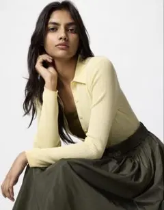 UNIQLO リブポロカーディガン