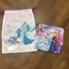未使用品　アナと雪の女王 巾着袋　2種類