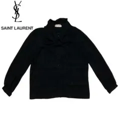 【希少デザイン】Saint Laurent 長袖 ラヴァリエネックシルクシャツのサムネイル